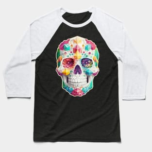 Jeweled Mexican Sugar Skull Baseball T-Shirt